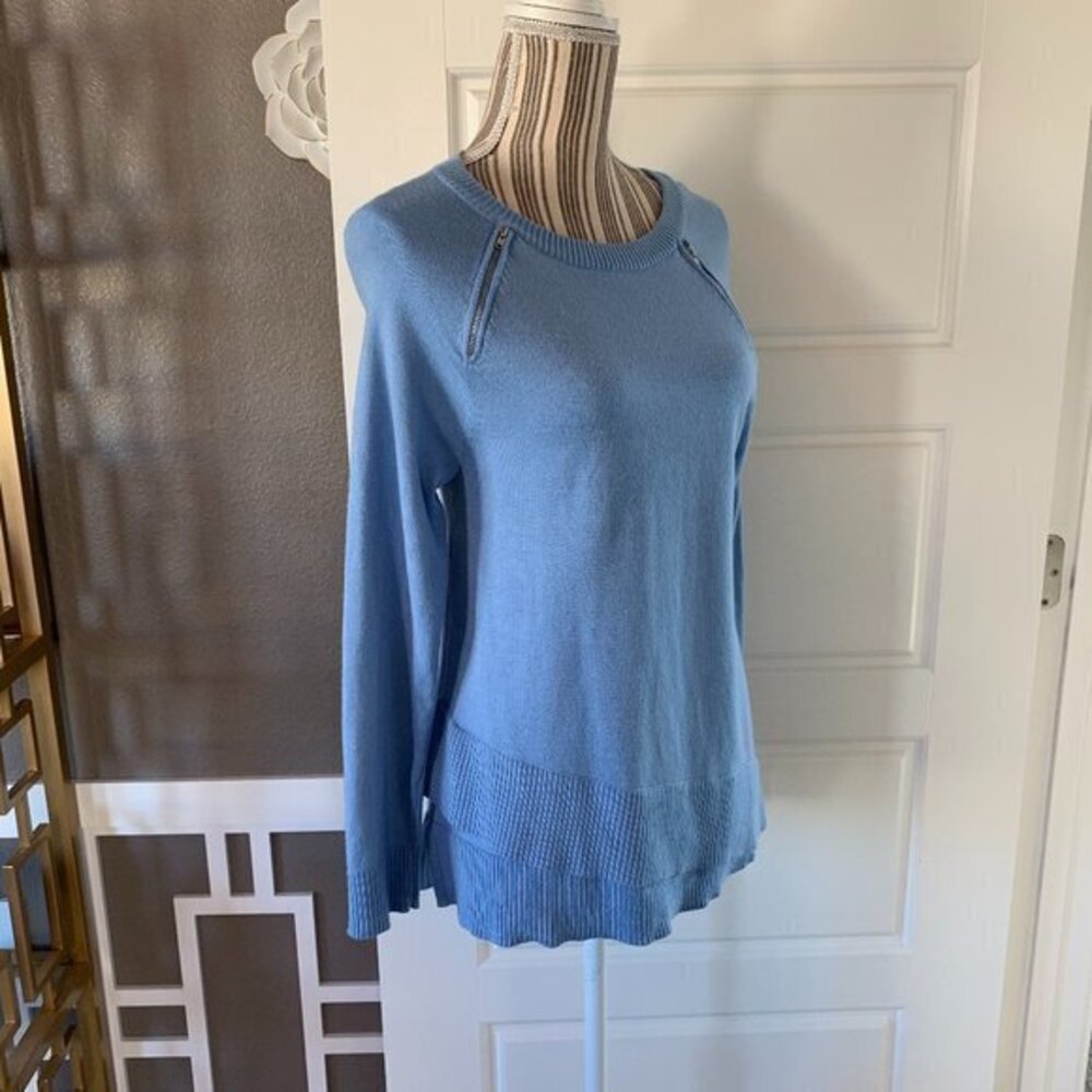 Neiman Marcus Double Hem Pullover Sweater
